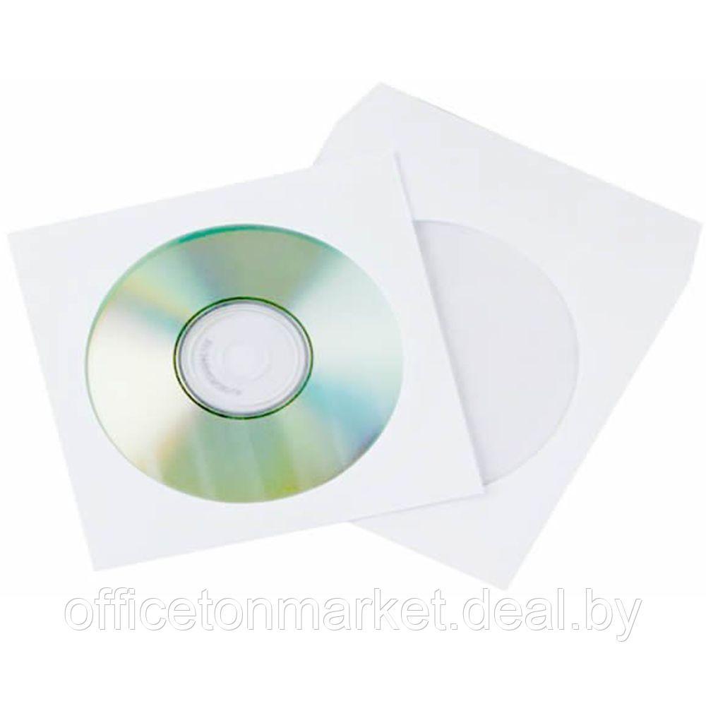 Конверты самоклеящиеся "Куверт" с отрывной лентой, CD, 100 шт, белый