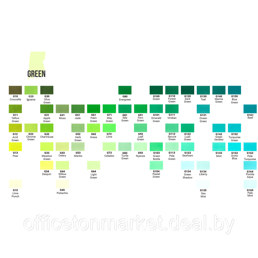 Маркер перманентный двусторонний "Sketchmarker Brush", G83 зеленая черепаха - фото 2 - id-p183548076