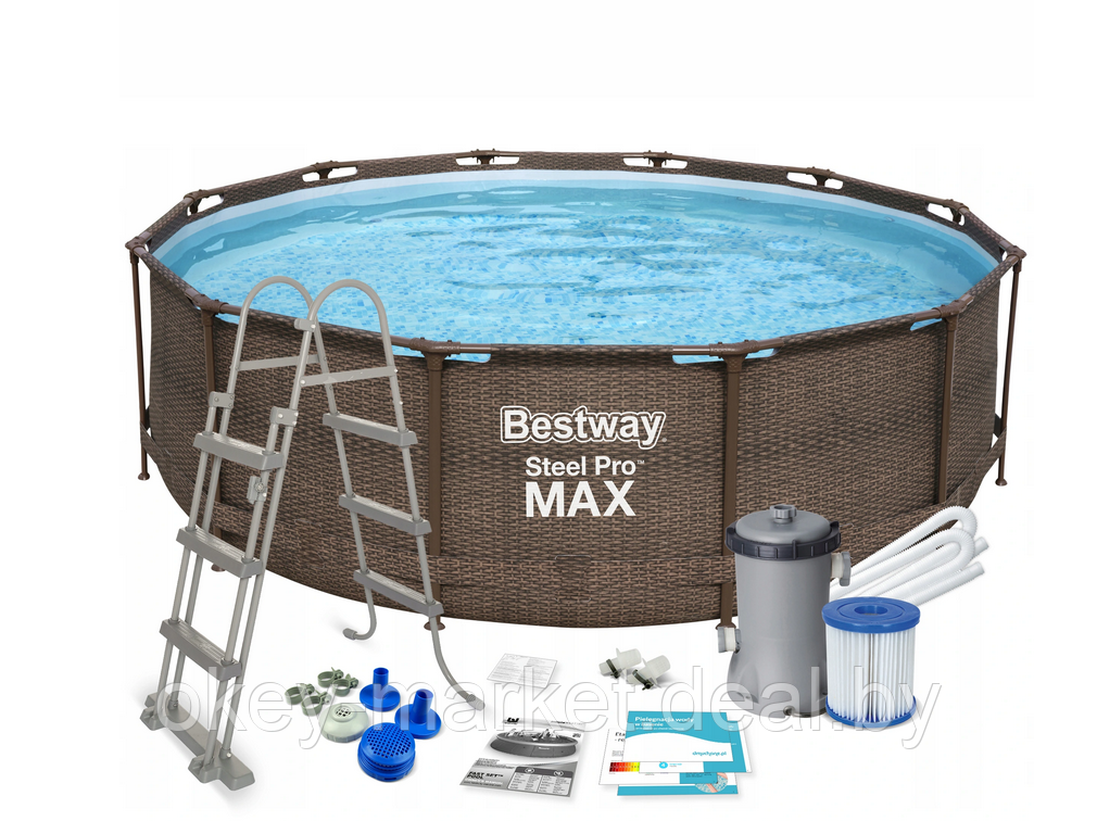 Каркасный бассейн Bestway Steel Pro MAX Ротанг 56709 (366x100)