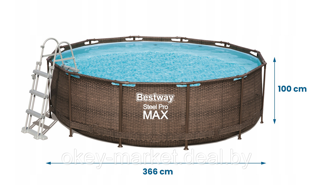 Каркасный бассейн Bestway Steel Pro MAX Ротанг 56709 (366x100) - фото 2 - id-p183557280
