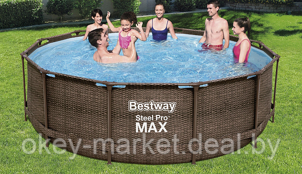 Каркасный бассейн Bestway Steel Pro MAX Ротанг 56709 (366x100), фото 3