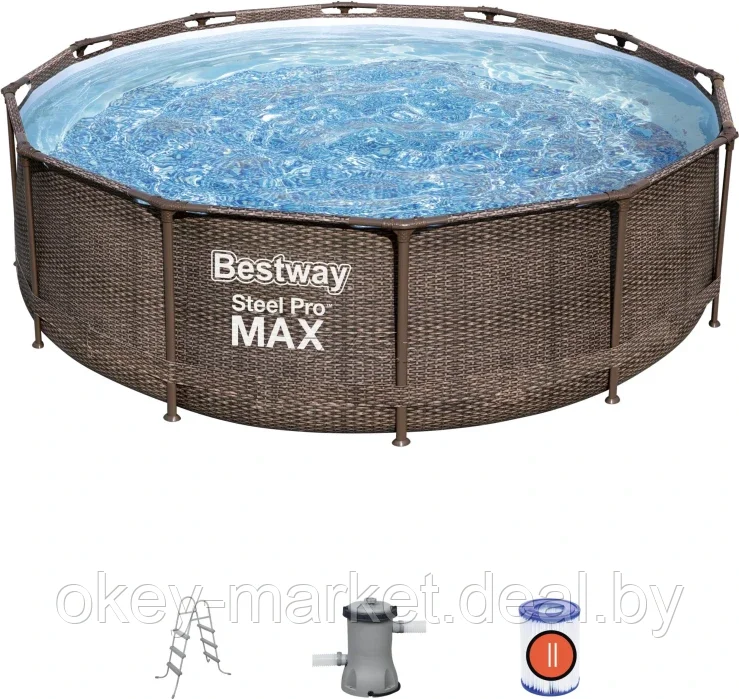 Каркасный бассейн Bestway Steel Pro MAX Ротанг 56709 (366x100) - фото 6 - id-p183557280