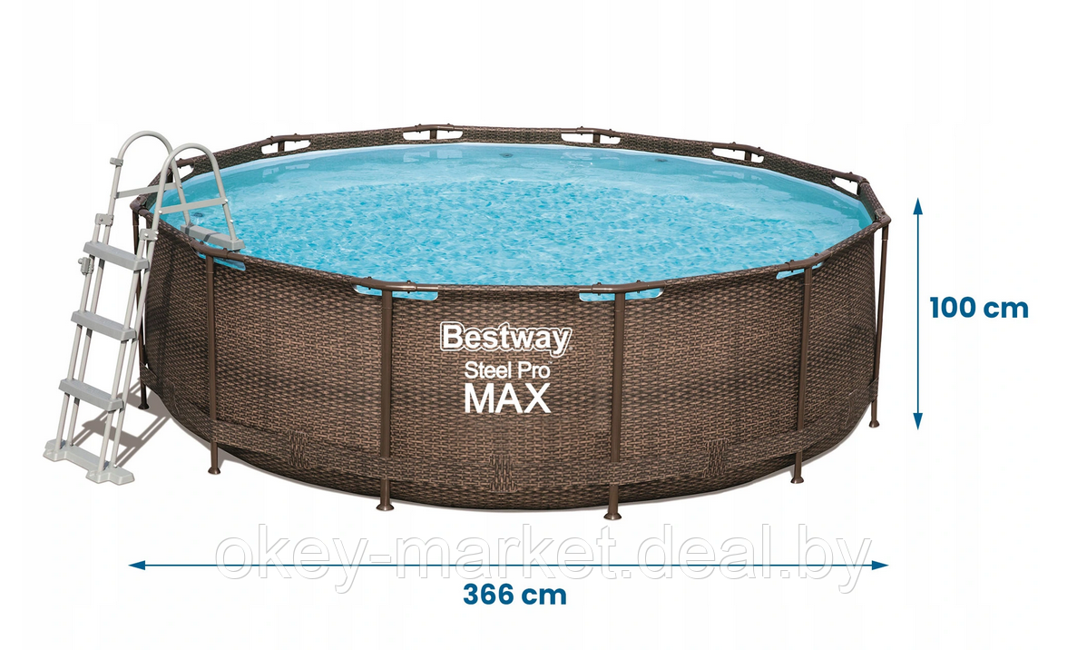 Каркасный бассейн Bestway Steel Pro MAX Ротанг 56709 (366x100) - фото 6 - id-p183557426