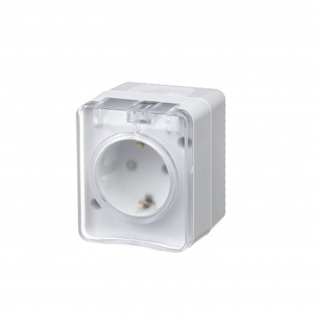 Розетка с заземлением со шторками AtlasDesign Profi54 Schneider electric, белый, IP54