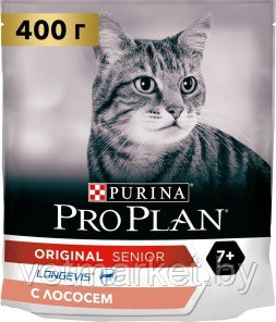 Корм для пожилых кошек сухой PURINA PRO PLAN Original Senior лосось 0,4 кг - фото 1 - id-p183575375