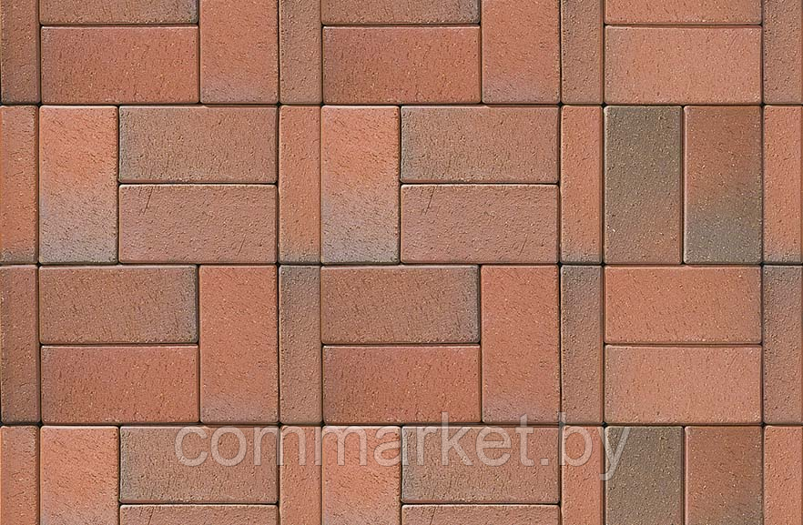 Брусчатка клинкерная «АВС-Klinkergruppe» Recker Bunt 200x100x52