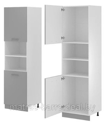 Шкаф-пенал на кухню белый\серый - фото 2 - id-p183599416