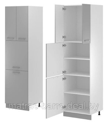 Шкаф-пенал на кухню белый\серый - фото 1 - id-p183599416