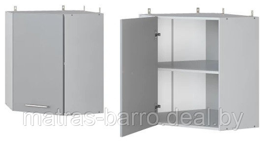 Кухонный угловой настенный шкаф ВШУ60 (ДСП серого цвета) - фото 1 - id-p183599767