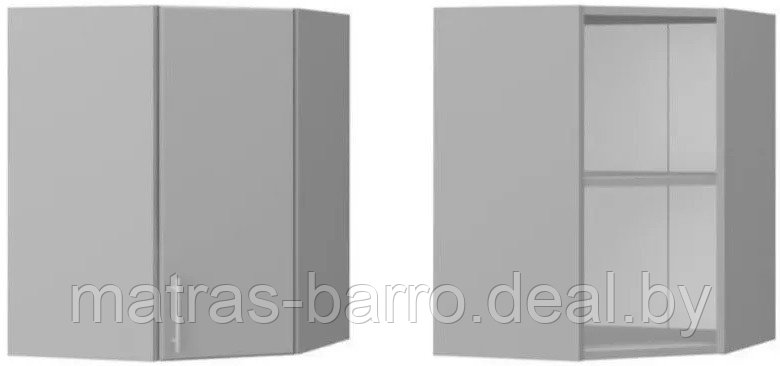 Кухонный угловой настенный шкаф ВШУ60 (ДСП серого цвета) - фото 3 - id-p183599767