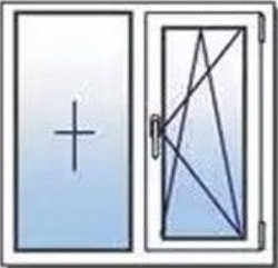 Окно ПВХ 1.4х1.5 двухкамерный стеклопакет арт.008