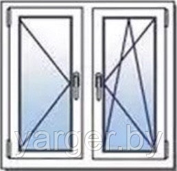 Окно ПВХ 1.3*1.4 двухкамерный стеклопакет арт.012 - фото 1 - id-p5331193