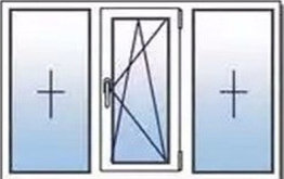 Окно ПВХ 2.2*1.6 двухкамерный стеклопакет арт.015