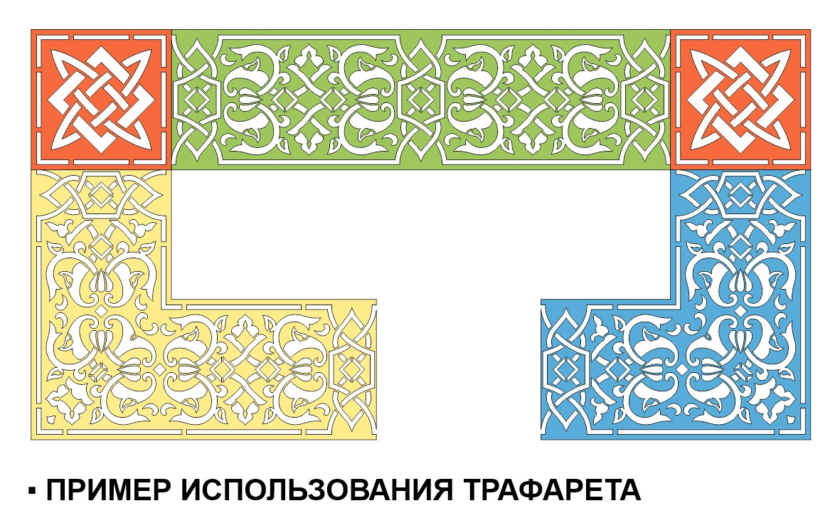 Трафарет для стен "Бордюр-2"/550х480мм/0,7мм/для декора и творчества/дизайн своими руками - фото 3 - id-p183627385