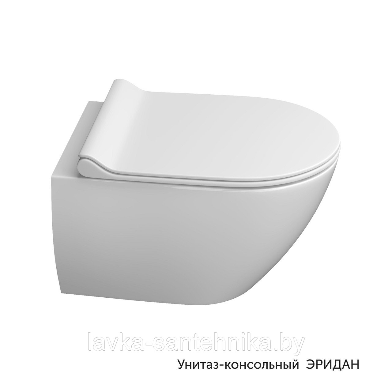 Унитаз подвесной безободковый Керамин Эридан R, тонкое сиденье с микролифтом - фото 2 - id-p183631069