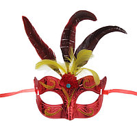 Карнавальная маска "Новинка" с перьями цвета МИКС