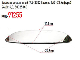 Элемент зеркальный ГАЗ-3302 Газель, ГАЗ-53, (сфера) 24,8х14,8, 50025340