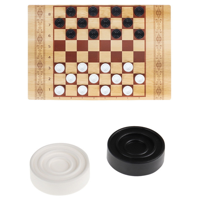 Шахматы и шашки классические в большой коробке + поле 22,5*30см - фото 3 - id-p183659228