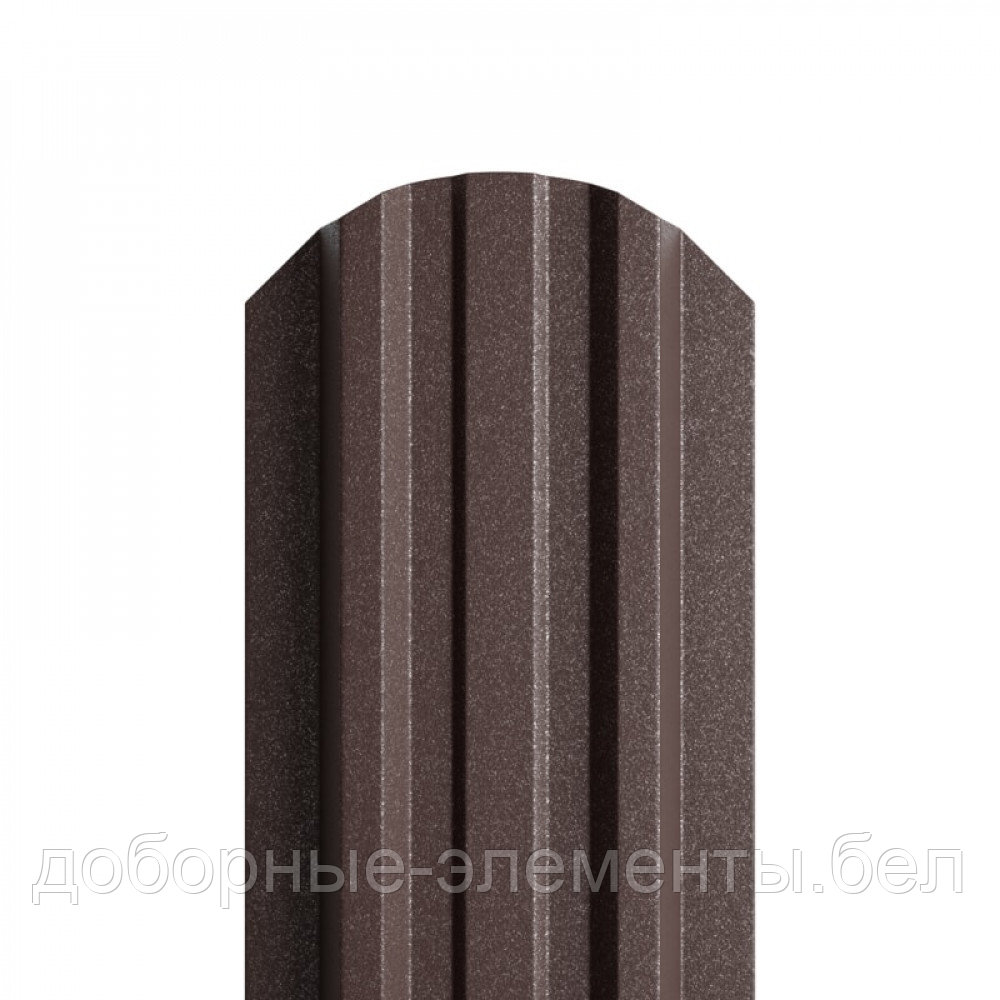 Металлический штакетник "Трапеция 118" RAL8017 матовый шоколад (двухсторонний), фото 1