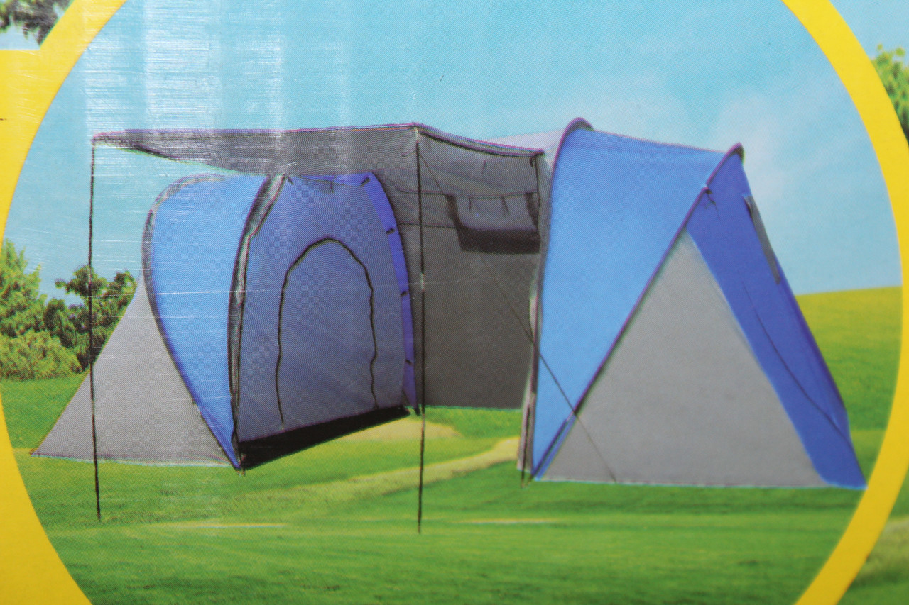 Палатка туристическая 4-хместная двухкомнатная 450х220х180, арт. 2788