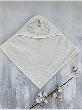 Полотенце крестильное махровое с вышивкой  ANGEL с уголком 100*100 см