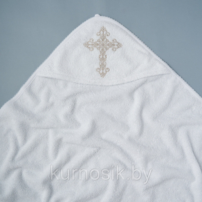 Полотенце крестильное махровое с вышивкой Кристина с уголком 100*100 см - фото 1 - id-p183672975