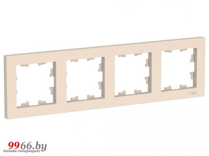Рамка Schneider Electric SE AtlasDesign 4 поста Beige SE ATN000204