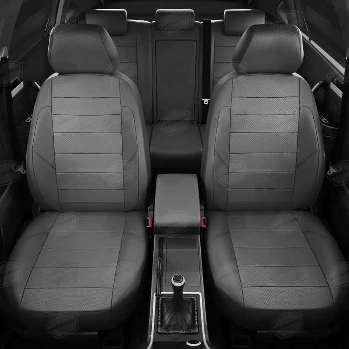 Авточехлы для Geely MK с 2008-н.в. седан Задняя спинка 40 на 60, сиденье единое, 4 подголовника, экокожа, - фото 3 - id-p183620364
