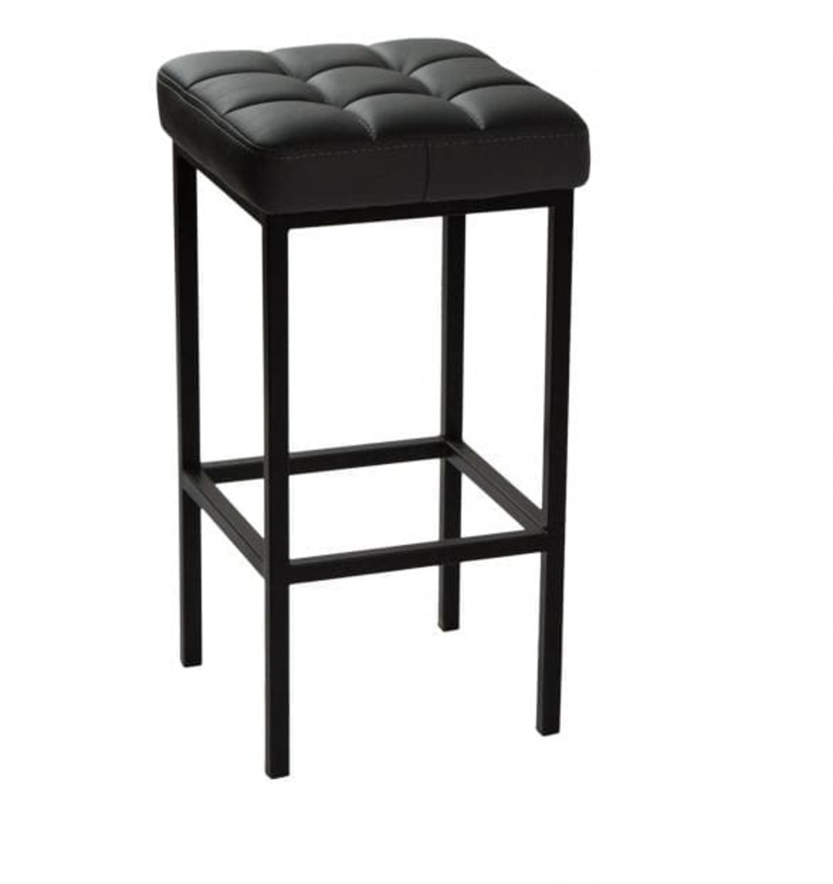 Полубарный стул Камелот черный матовый/кожзам тёмно-серый - фото 1 - id-p183680303