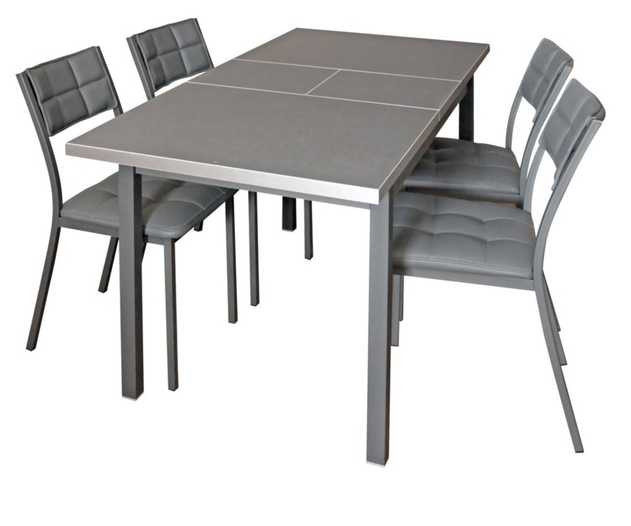 Комплект: Стол Денвер Графит со стульями Дункан графит/тёмно-серый - фото 3 - id-p183680362