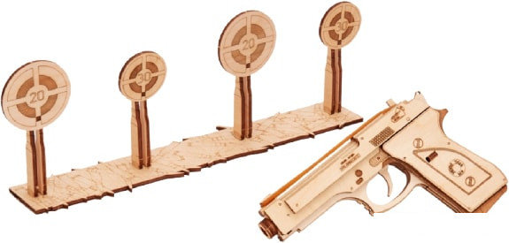 3Д-пазл Wood Trick Пистолет-резинкострел с мишенями 1234-10, фото 2