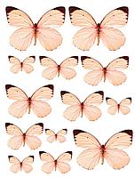 Вафельная картинка "Бабочки Персиковые"
