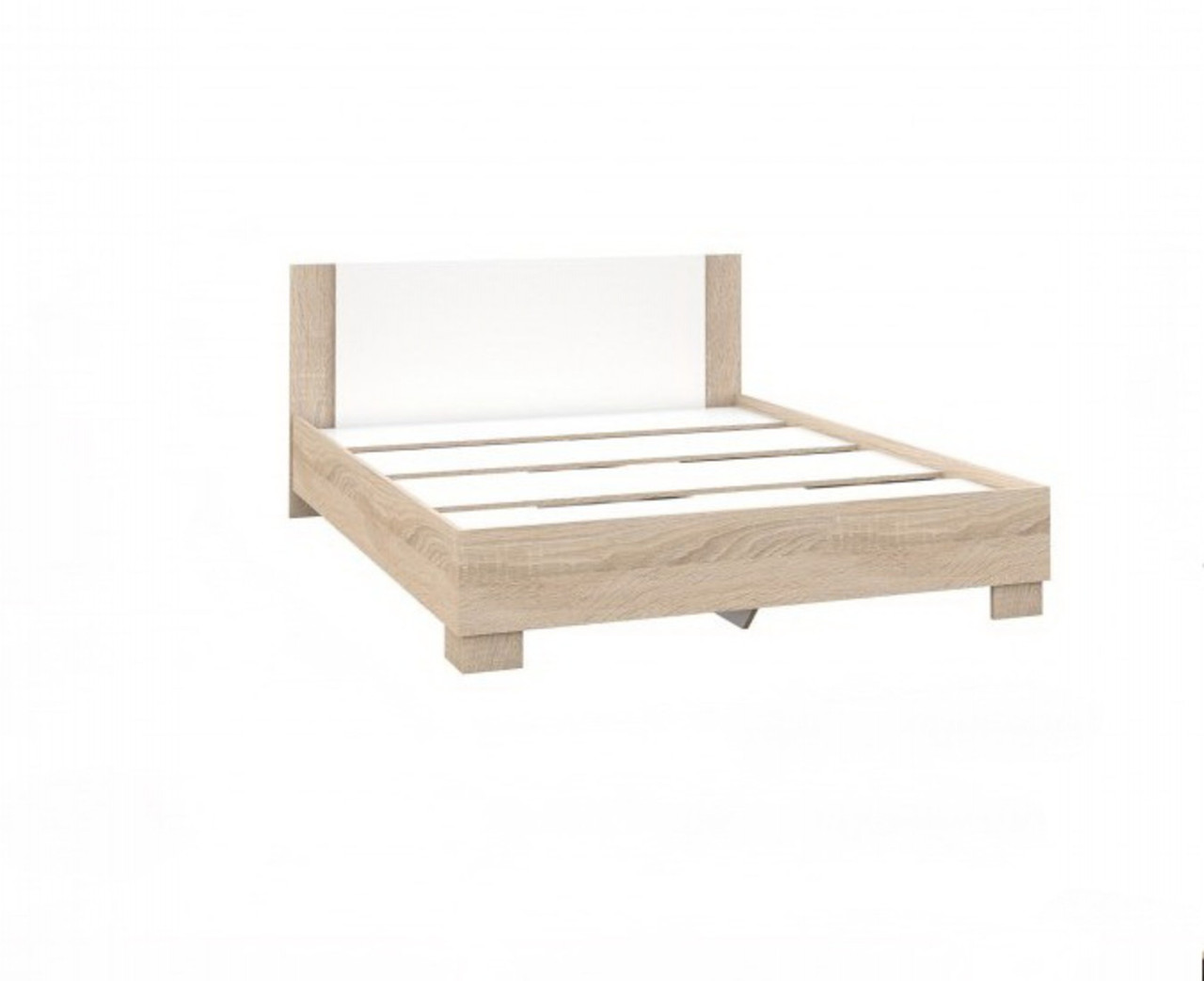 Кровать "Аврора" с основанием 90х200 дуб Сонома/белый - фото 2 - id-p183688092