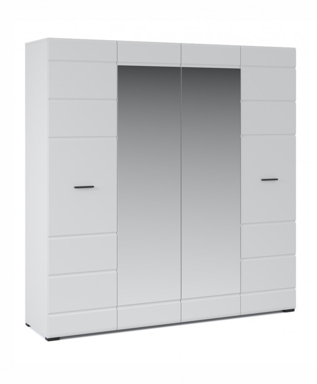 Распашной шкаф Йорк 4дв Белый/белый глянец