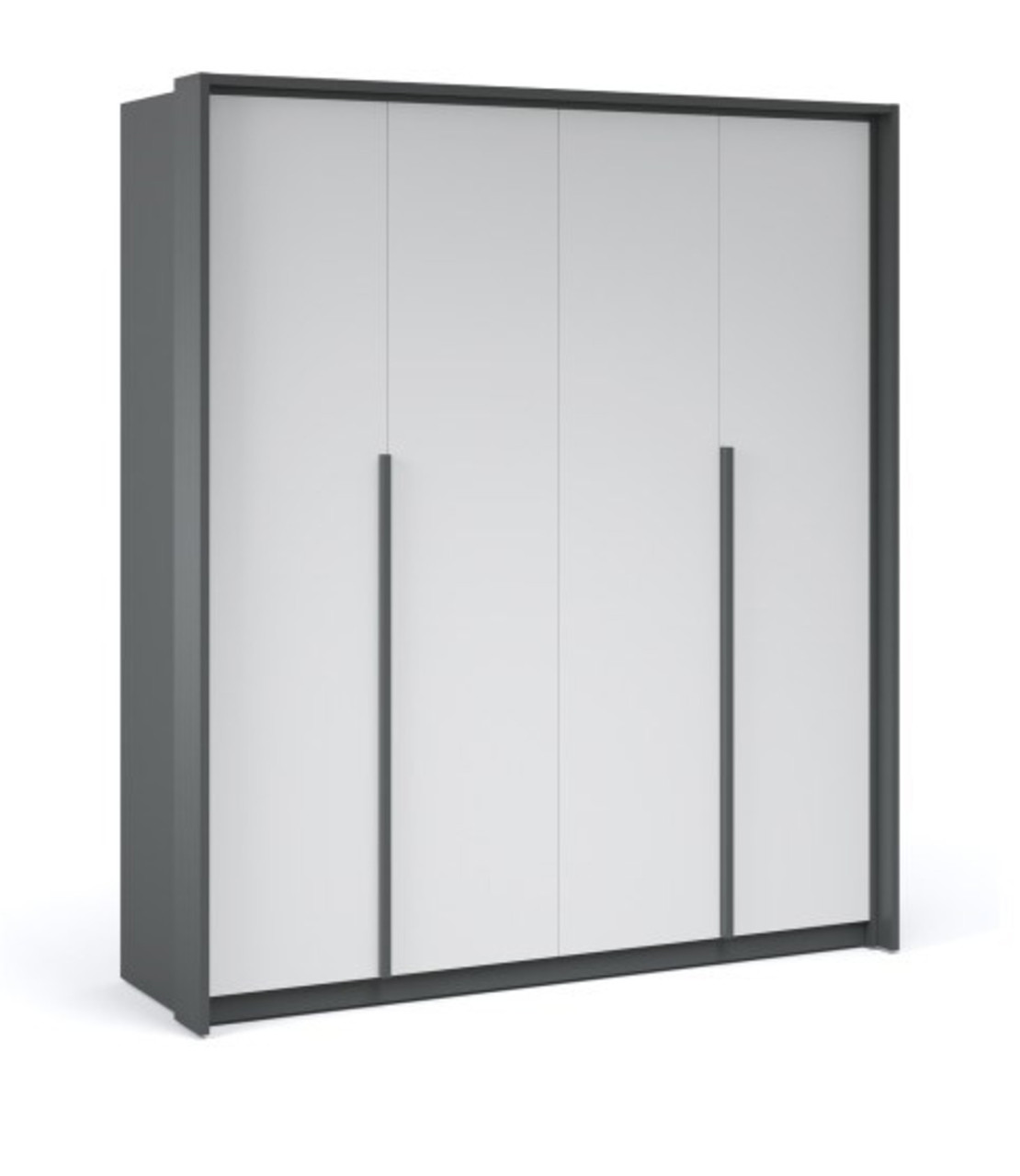 Распашной шкаф Мишель 4дв Антрацит/белый жемчуг