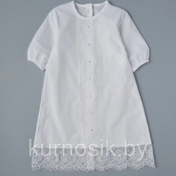 Крестильная рубашка LITTLE STAR Анжелика 56-62 с вышивкой 2691 кремовый - фото 1 - id-p183698644