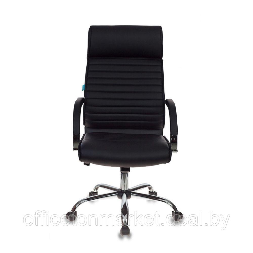 Кресло для руководителя "Бюрократ T-8010SL", экокожа, хром, черный - фото 3 - id-p178477150