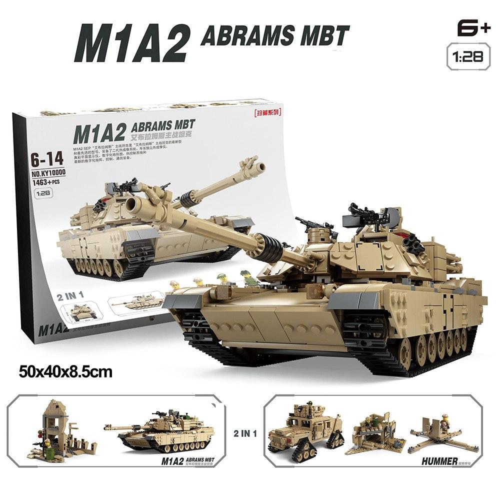 Конструктор «Танк M1A2 Abrams и Hammer» 1463 дет., KAZI 10000