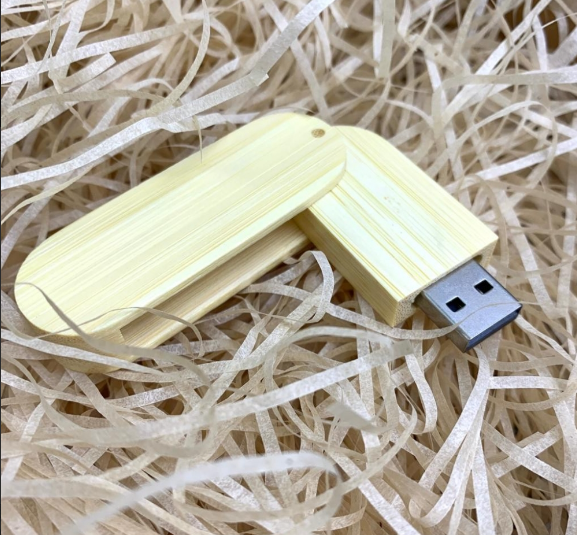 USB накопитель (флешка) Green светлое дерево/раскладной корпус, 16 Гб