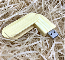 USB накопитель (флешка) Green светлое дерево/раскладной корпус, 16 Гб