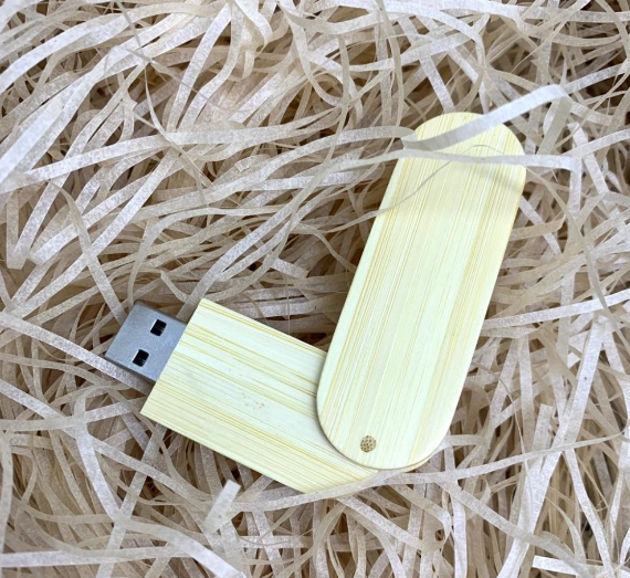 USB накопитель (флешка) Green светлое дерево/раскладной корпус, 16 Гб - фото 3 - id-p183718011
