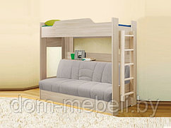 Двухъярусная кровать Светлая с диваном (Боннель)| Максимальная скидка внутри + подарки!