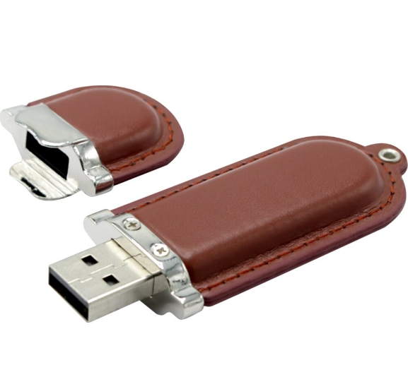 USB накопитель (флешка) Business коричневая кожа, 16 Гб - фото 3 - id-p183718593