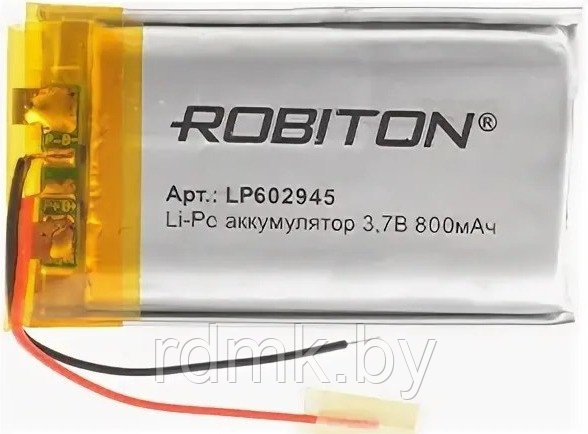 Аккумулятор литий полимерный Li-po, LP602945 3,7v 800 mAh - фото 1 - id-p183719966