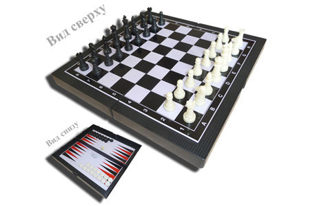 Игра 3в1 (шашки, шахматы, нарды пластиковые) FORA 7718