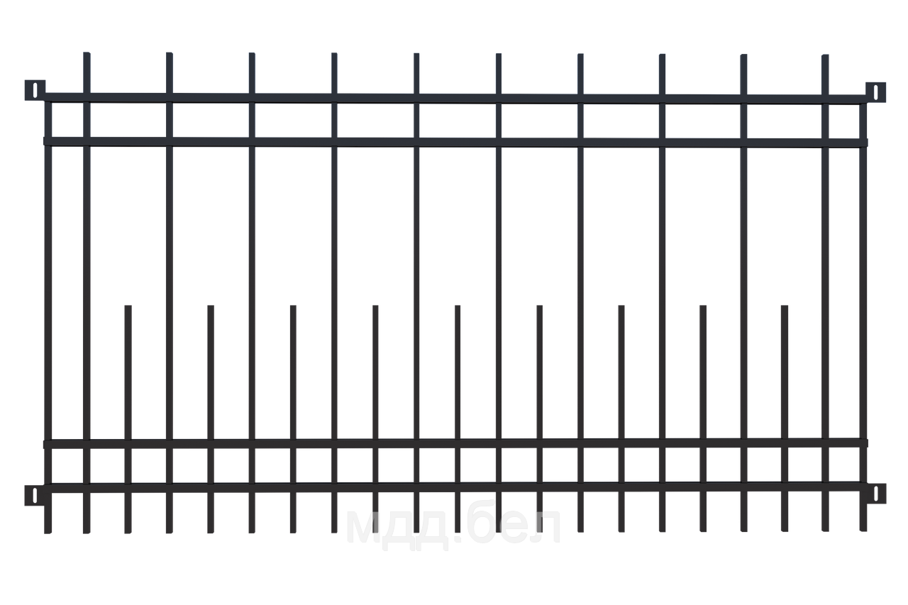 Забор металлический ЗМ-11, секция 2000мм*3000мм - фото 1 - id-p183722520