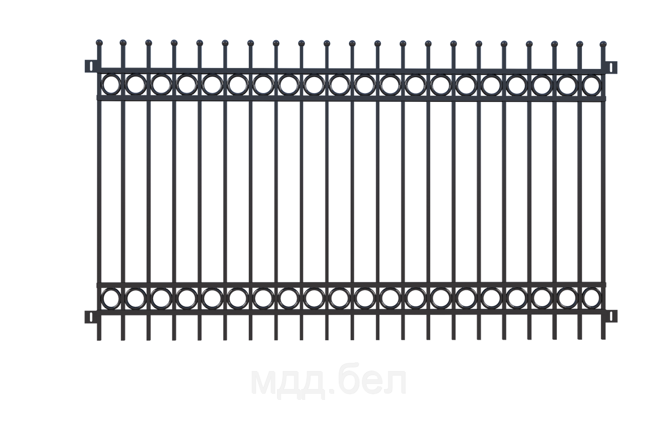 Забор металлический "Кольцо", тип 3, секция 2000мм*3000мм - фото 1 - id-p183722537