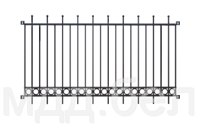Забор металлический "Кольцо", тип 5, секция 2000мм*3000мм