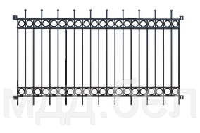 Забор металлический "Кольцо", тип 6, секция 2000мм*3000мм