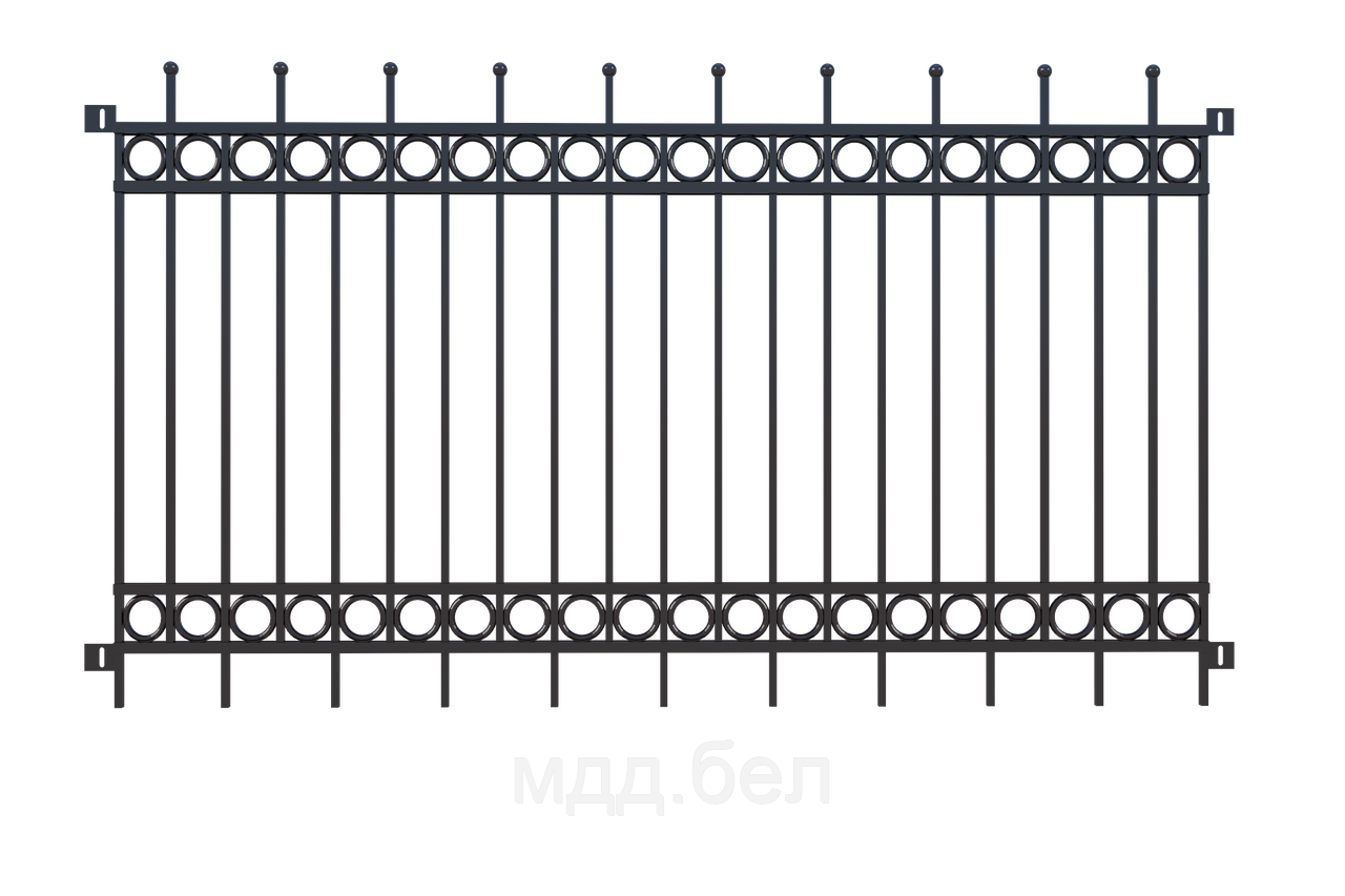 Забор металлический "Кольцо", тип 6, секция 2000мм*3000мм